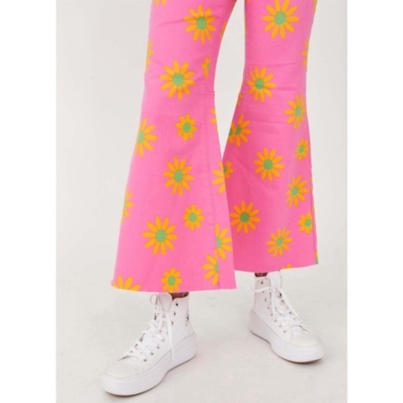 Free People Youthquake Printed Crop Jeans NWT Size 32 - Picture 5 of 6